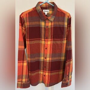 Men’s Abound Orange & Brown Flannel Shirt M